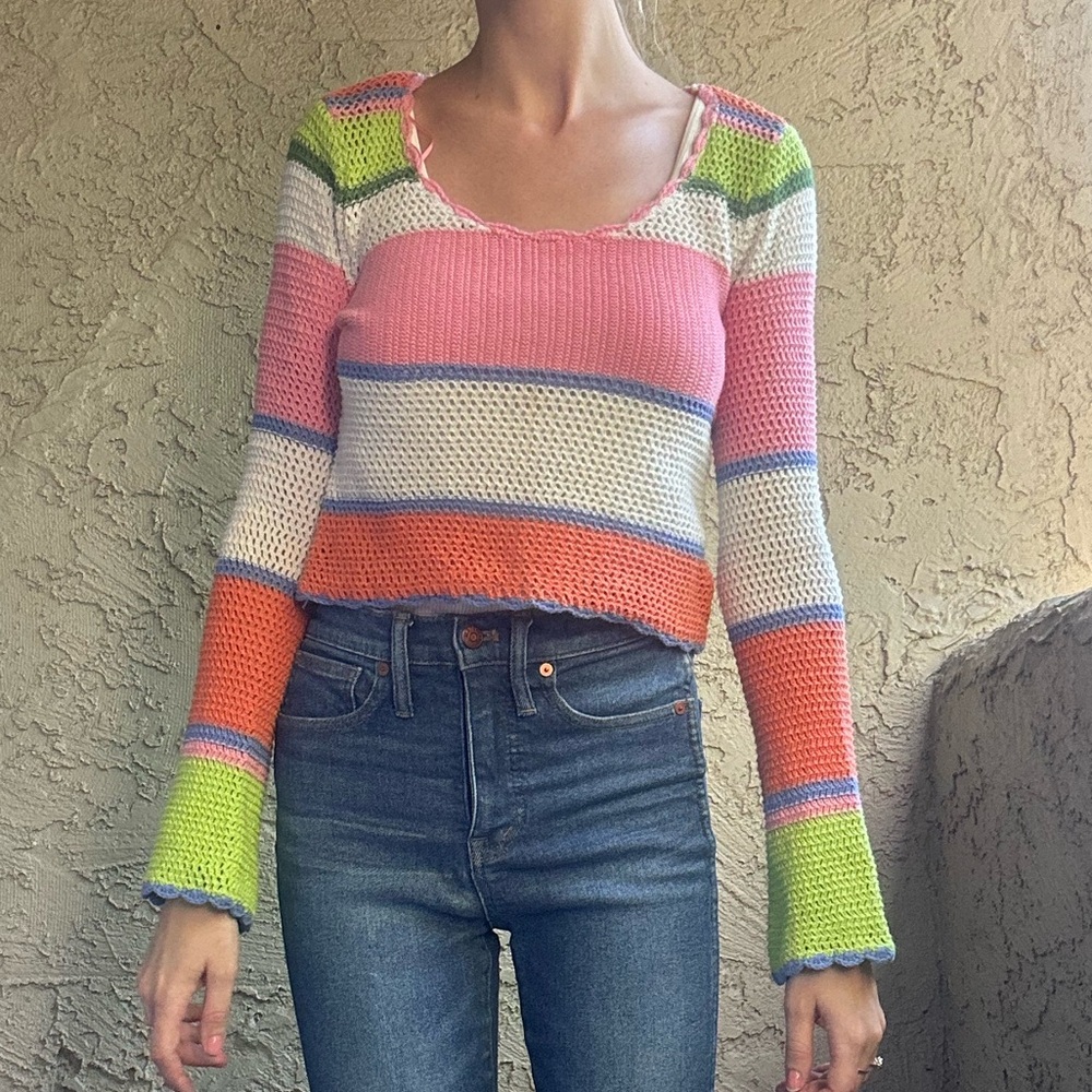 Hippie Rose Multicolor Striped Knit Top